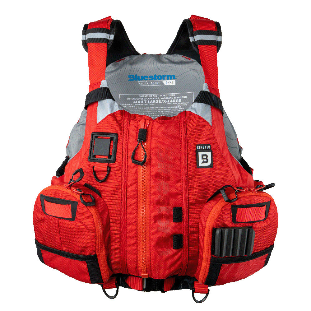 Bluestorm Kinetic Kayak Fishing Vest - Nitro Red - S/M [BS-409-RED-S/M]