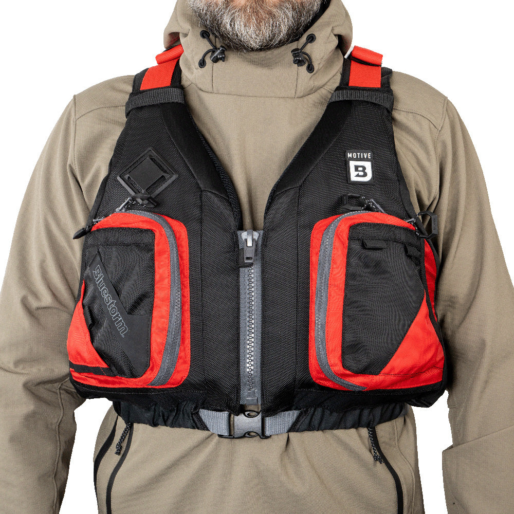 Bluestorm Motive Kayak Fishing Vest - Nitro Red - S/M [BS-248-RDD-S/M]