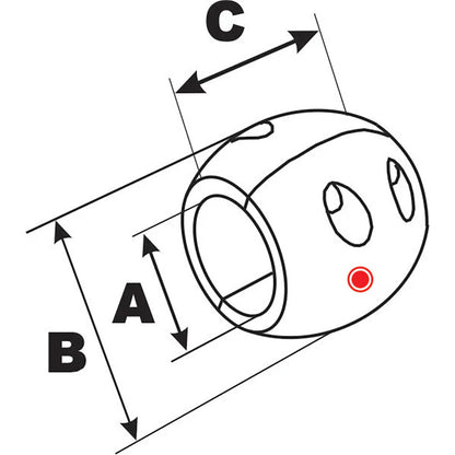 Performance Metals 1" Streamlined Shaft Anode - Aluminum [C1000A]