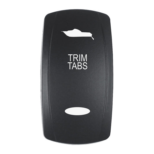 Pacer Actuator - 'TRIM TABS' f/V Series Contura Switches - Black - Laser Etched (Top/Bottom Light) [EV2LE-TRM]