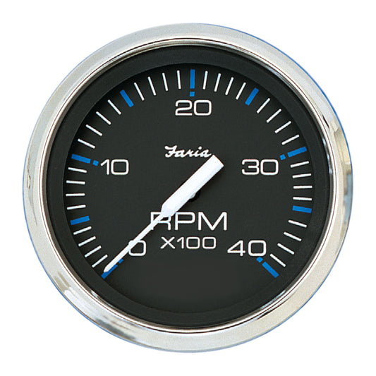 Faria Chesapeake Black 4" Tachometer - 4000 RPM (Diesel) [33742]